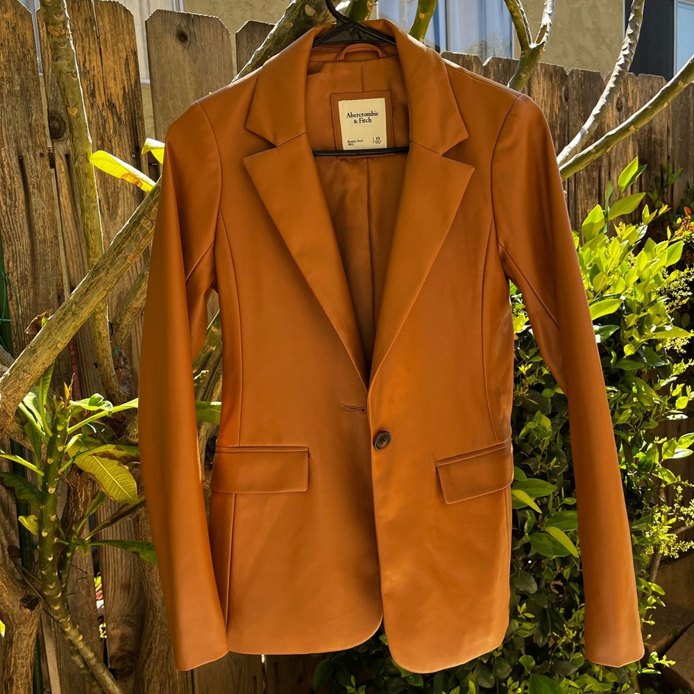 Abercrombie and fitch faux leather blazer